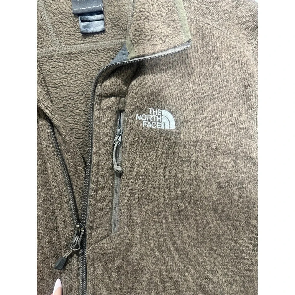 The North Face Mens Gordon Lyons Full Zip Fleece Jacket Brown Heather Large